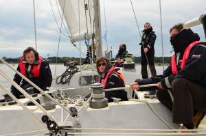 Dans la "Piscine" de Pen-Duick VI