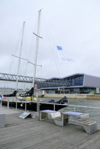 Le Pen Duick III au ponton de la cité de la voile Eric Tabarly