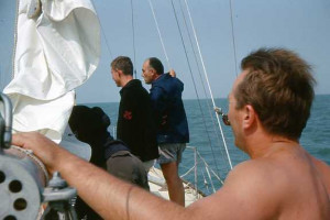 Visite d'Eric Tabarly à l'Herbaudière - aout 1964