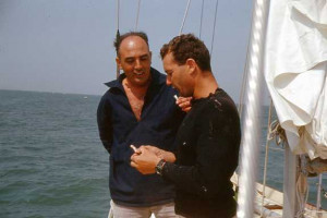 Visite d'Eric Tabarly à l'Herbaudière - aout 1964